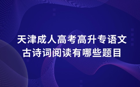 天津成人高考高升专语文古诗词阅读有哪些题目