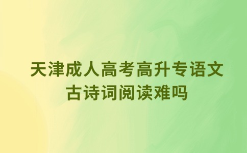 天津成人高考高升专语文古诗词阅读难吗