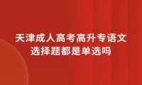 天津成人高考高升专语文选择题都是单选吗