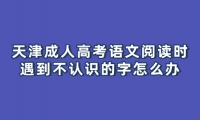 天津成人高考语文阅读时遇到不认识的字怎么办