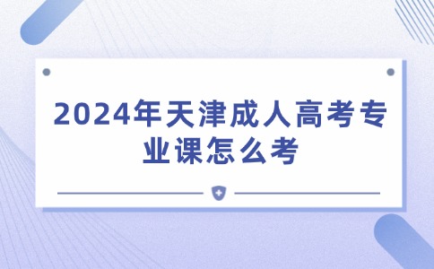 2024年天津成人高考专业课怎么考