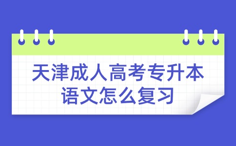 天津成人高考专升本语文怎么复习