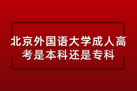 北京外国语大学成人高考是本科还是专科