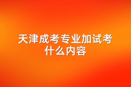 天津成考专业加试考什么内容