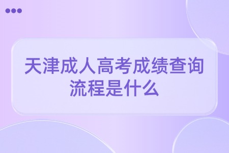 天津成人高考成绩查询流程是什么