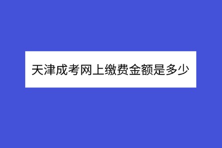 天津成考网上缴费金额是多少