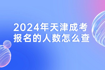 2024年天津成考报名的人数怎么查