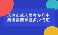 天津市成人高考专升本英语需要掌握多少词汇