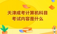 天津成考计算机科目考试内容是什么