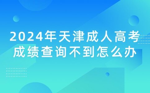 2024年天津成人高考成绩查询不到怎么办