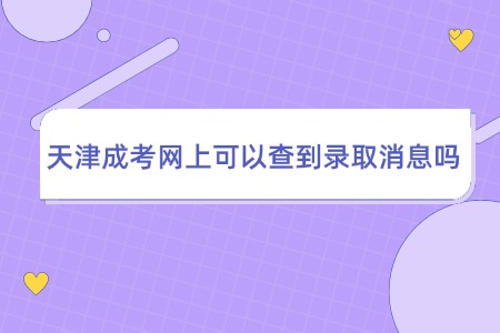 天津成考网上可以查到录取消息吗