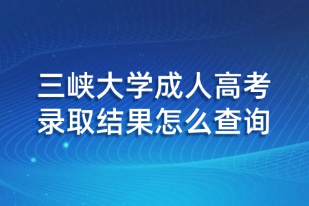 三峡大学成人高考录取结果怎么查询