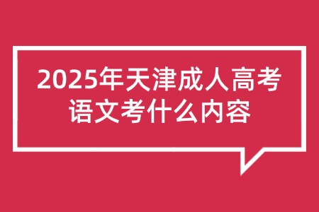 2025年天津成人高考语文考什么内容