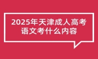 2025年天津成人高考语文考什么内容