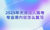 2025年天津成人高考专业课内容怎么复习