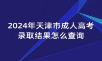 2024年天津市成人高考录取结果怎么查询