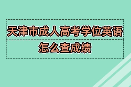 天津市成人高考学位英语怎么查成绩