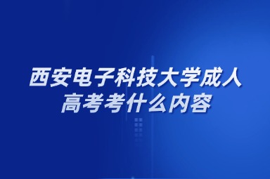 西安电子科技大学成人高考考什么内容