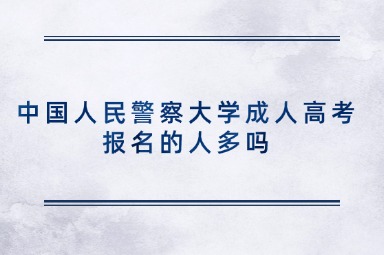 中国人民警察大学成人高考报名的人多吗