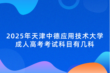 2025年天津中德应用技术大学成人高考考试科目有几科