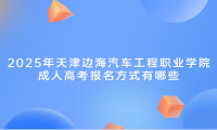 2025年天津滨海汽车工程职业学院成人高考报名方式有哪些