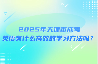 2025年天津市成考英语有什么高效的学习方法吗？