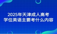 2025年天津成人高考学位英语主要考什么内容？