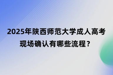 2025年陕西师范大学成人高考现场确认有哪些流程？