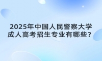 2025年中国人民警察大学成人高考招生专业有哪些？