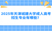 2025年天津城建大学成人高考招生专业有哪些？