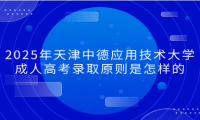 2025年天津中德应用技术大学成人高考录取原则是怎样的