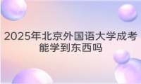 2025年北京外国语大学成考能学到东西吗