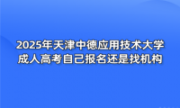 2025年天津中德应用技术大学成人高考自己报名还是找机构？