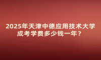 2025年天津中德应用技术大学成考学费多少钱一年？