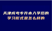 天津成考专升本入学后的学习形式是怎么样的