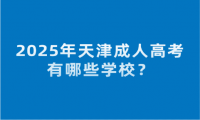 2025年天津成人高考有哪些学校？