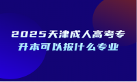 2025天津成人高考专升本可以报什么专业