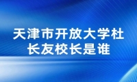 天津市开放大学杜长友校长是谁