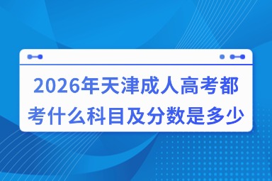 2026年天津成人高考都考什么科目及分数是多少