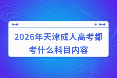 2026年天津成人高考都考什么科目内容