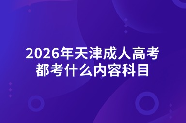 2026年天津成人高考都考什么内容科目
