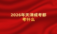 2026年天津成考都考什么