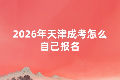 2026年天津成考怎么自己报名