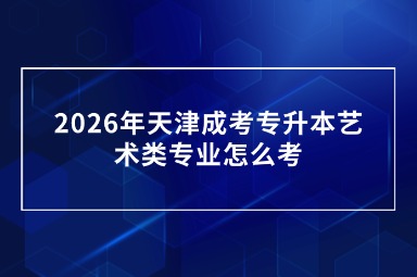 2026年天津成考专升本艺术类专业怎么考 2026年天津成考专升本艺术类专业怎么考