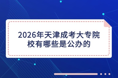 2026年天津成考大专院校有哪些是公办的 2026年天津成考大专院校有哪些是公办的