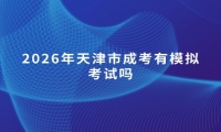 2026年天津市成考有模拟考试吗