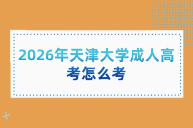 2026年天津大学成人高考怎么考