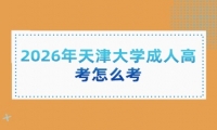 2026年天津大学成人高考怎么考