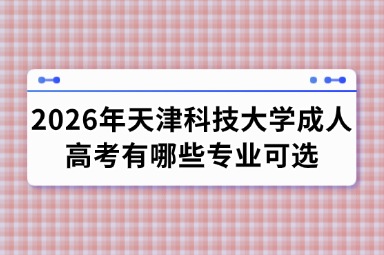 2026年天津科技大学成人高考有哪些专业可选