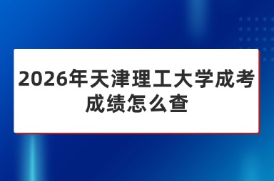 2026年天津理工大学成考成绩怎么查